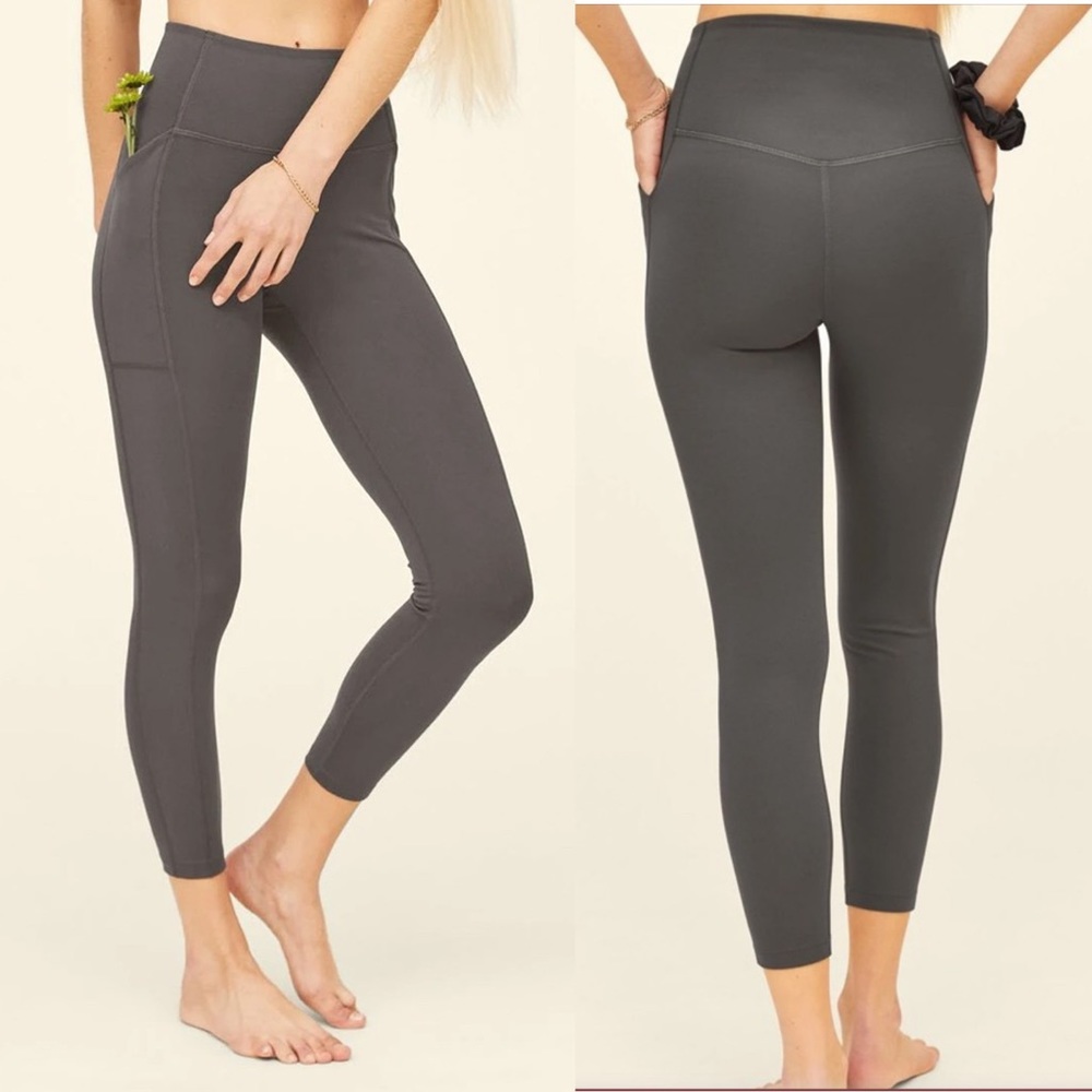 New Girlfriend Collective Compressive Pocket Leggings Smoke Grey XXXL